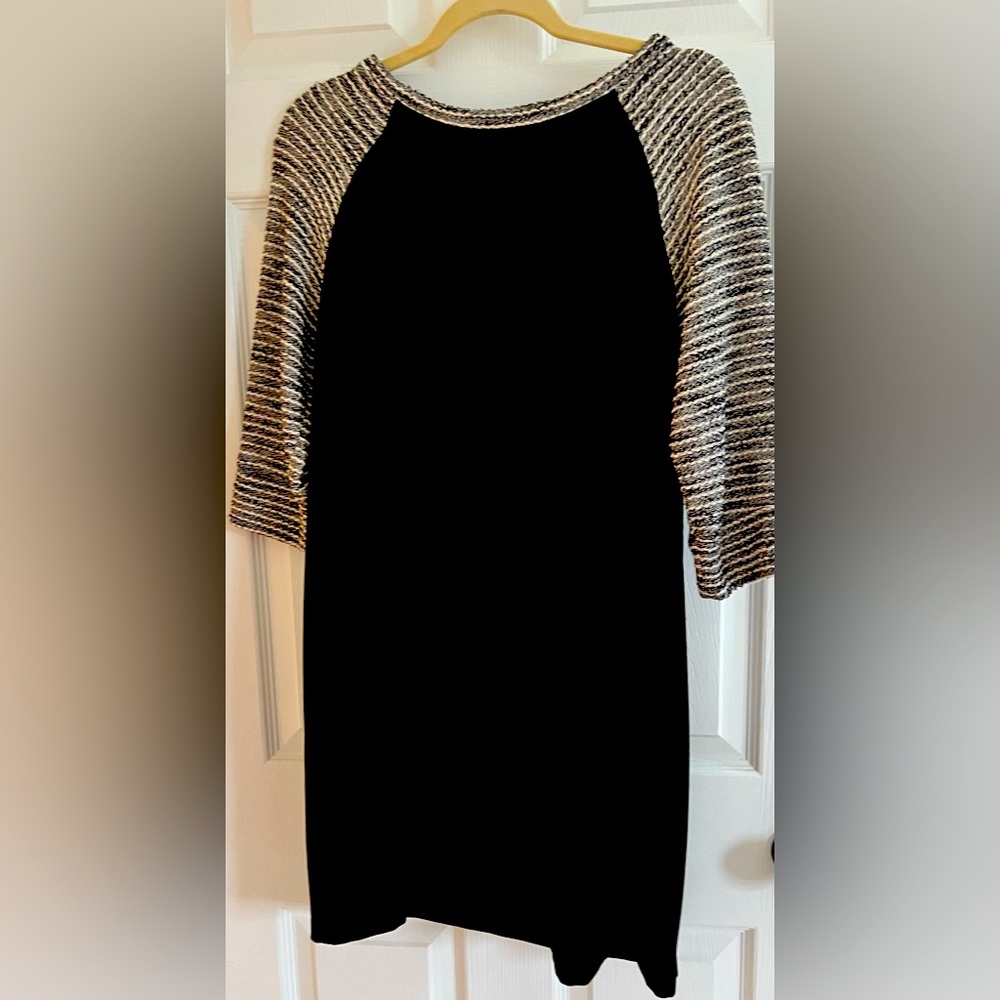 Long Sleeve Loft dress, black and grey, size 8